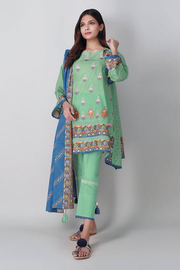 Khaadi Mb21108 Green Summer Lawn 2021